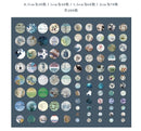 Yuxian Sticker Dots/Round Vintage Sticker Pack (200pcs Various Sizes)