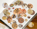 Yuxian Sticker Dots/Round Vintage Sticker Pack (200pcs Various Sizes)
