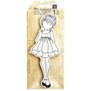 Prima Marketing Abby Ruffle Dress Julie Nutting Cling Rubber Stamps 3" x 7.75"