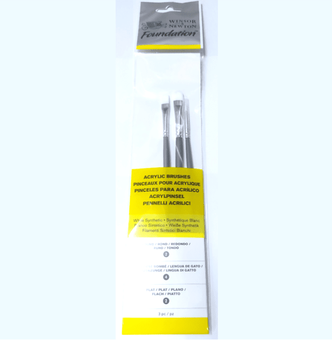 Winsor & Newton Foundation Acrylic Brush Pack Short Handle 03
