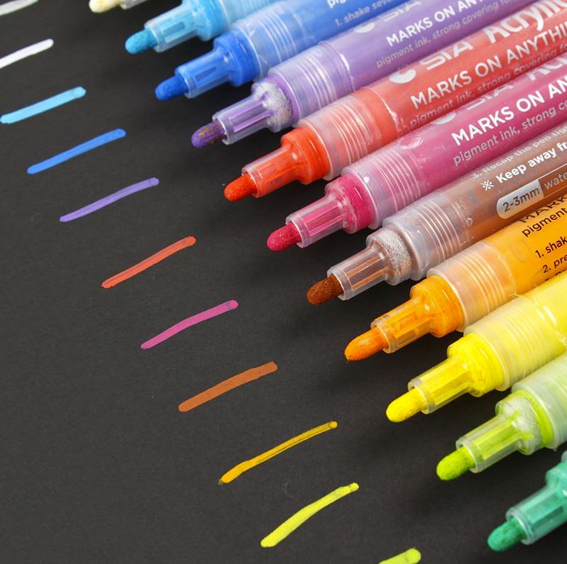 2mm STA Acrylic Paint Markers 12pcs/24pcs