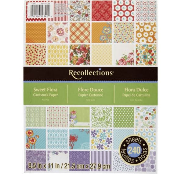 Recollections Sweet Flora Paper Pad 8.5" x 11" (60 sheets and 240 sheets available)