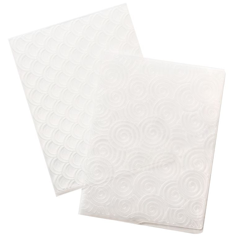 We R Memory Keepers Swirls and Scallops 2pcs Embossing Folders