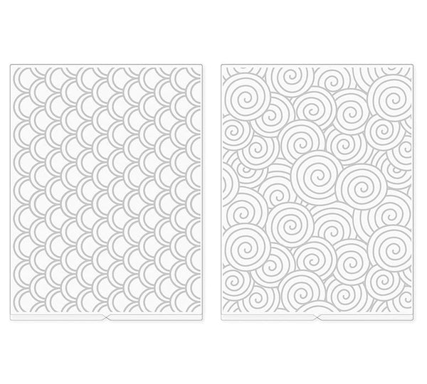 We R Memory Keepers Swirls and Scallops 2pcs Embossing Folders