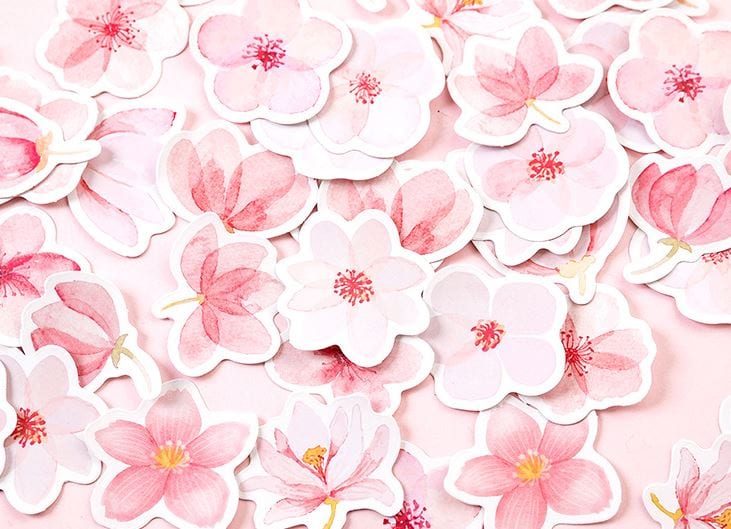 Mo Card Sakura Flowers Sticker Flakes in a Box