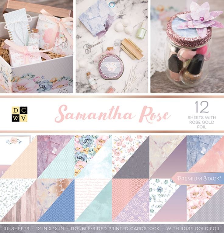 DCWV Samantha Rose Premium Printed Cardstock - 36 Sheets