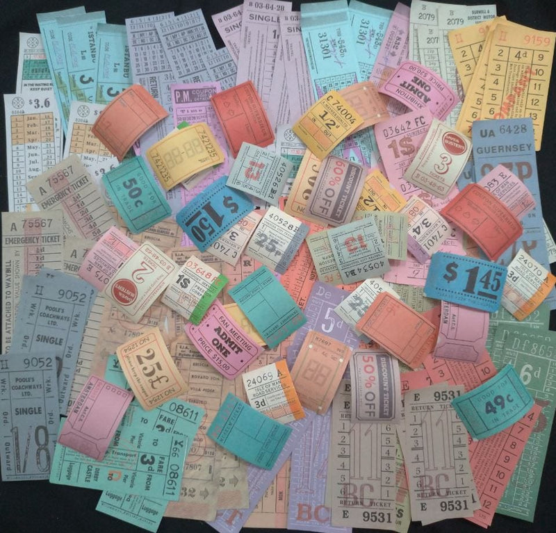 Mega Sampler Bus, Train and Other Tickets/Coupons Embellishments (136pcs)