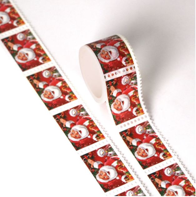 Santa Perforated Ready to Tear Christmas Washi Tape 25mm x 3m