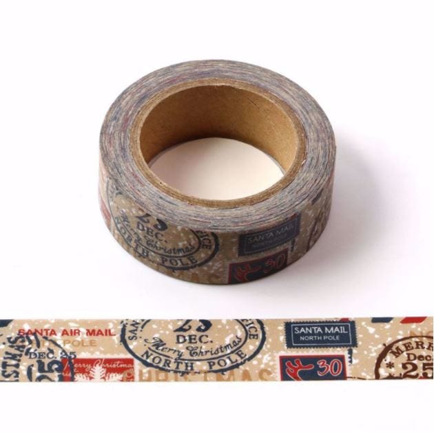 Santa Air Mail North Pole Washi Tape 15mm x 10m