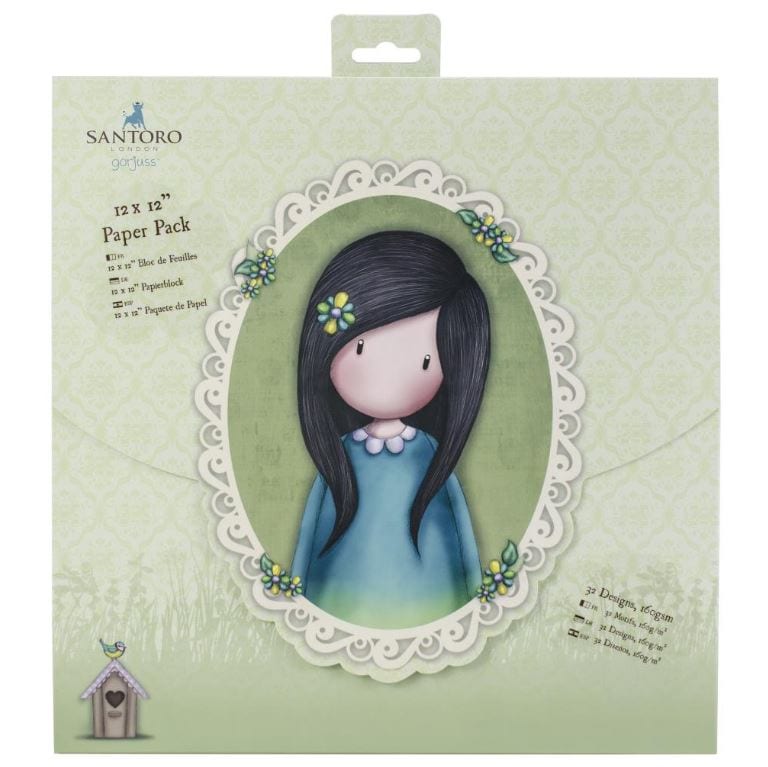 Gorjuss In the Garden Santoro's Single-Sided Paper Pack 12