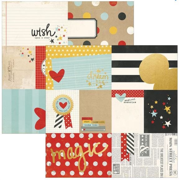 Simple Stories 3"X4" & 4"X6" Say Cheese II Gold Foil Elements Cardstock12"X12"