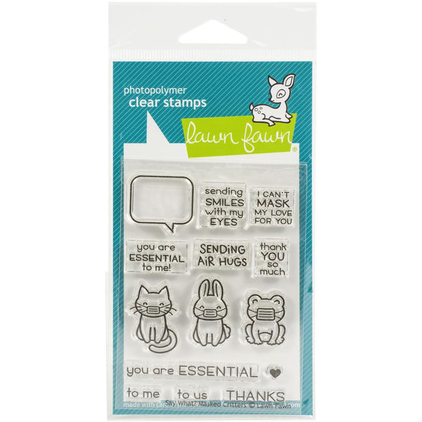 Lawn Fawn Say What Masked Critters Clear Stamps 3 x 4"