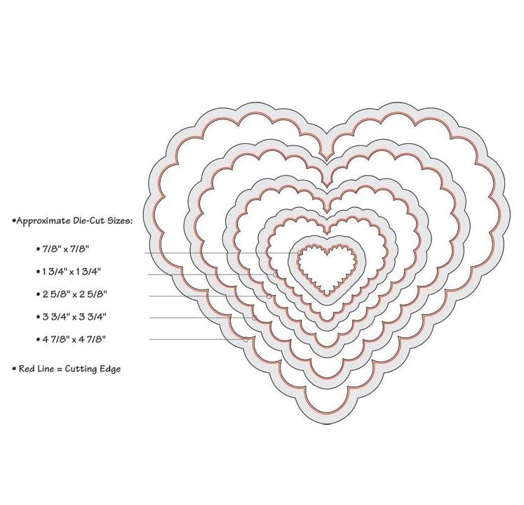 Sizzix Scallop Hearts Framelits 5PK