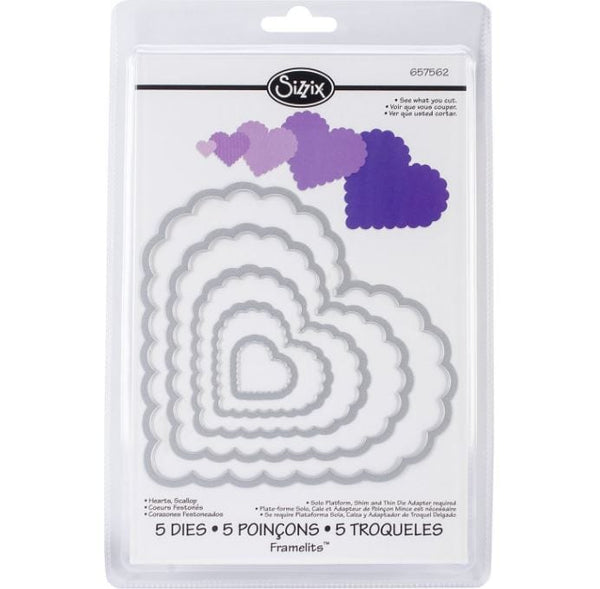 Sizzix Scallop Hearts Framelits 5PK