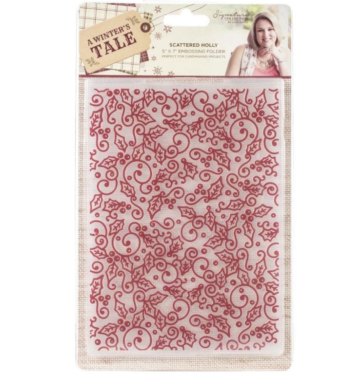 Crafter's Companion Scattered Holly Sara Davies Signature A Winter's Tale Embossing Folder 5