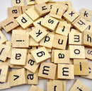 Wooden Scrabble Tiles Lowercase (100 pcs)