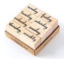 MoCard Script Days of the Week Rubber Stamp Set