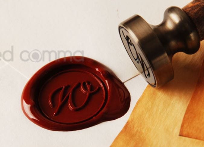 Wax Seal Script Monogram (Choose from N-Z)