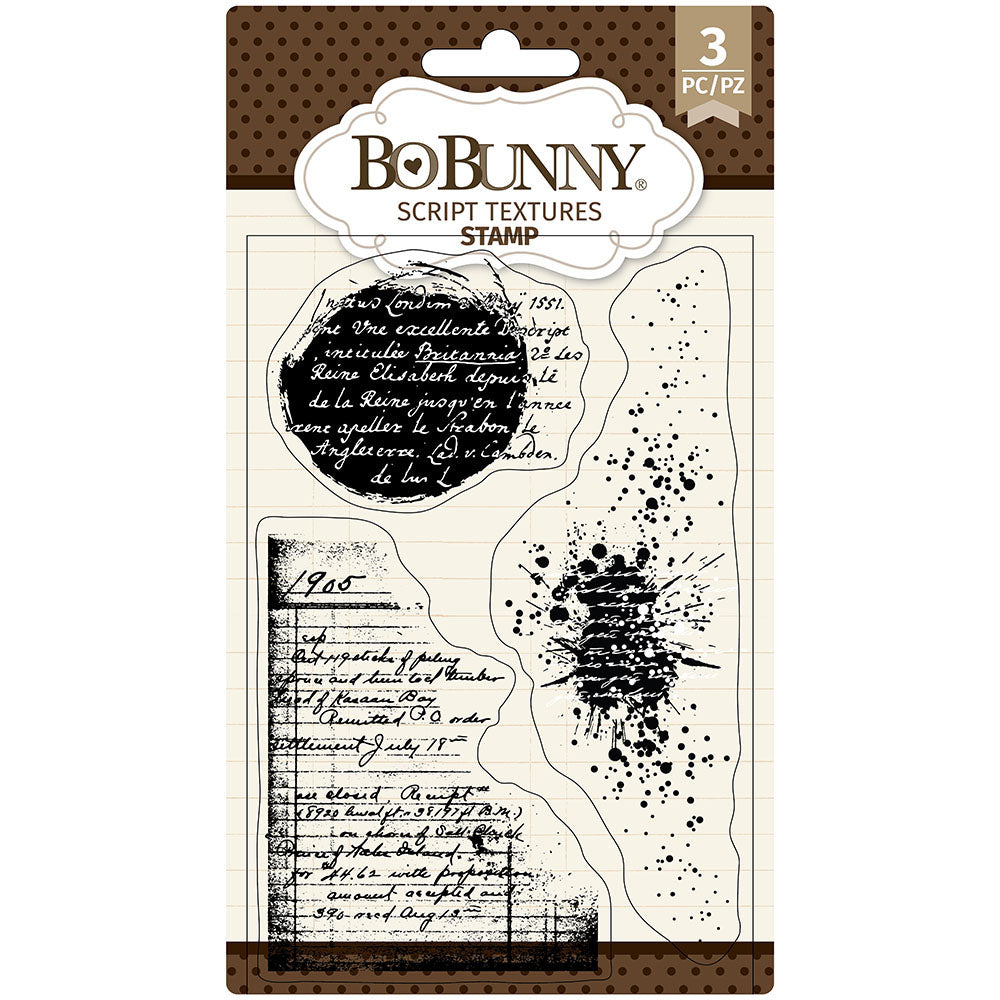 BoBunny Script Texture Clear Stamp Set 4