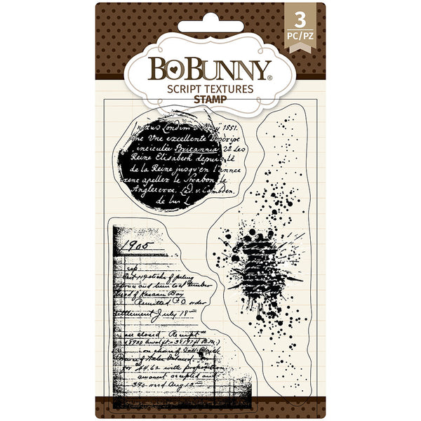 BoBunny Script Texture Clear Stamp Set 4" x 6"