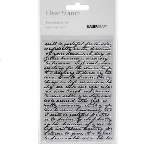 Kaisercraft Script Clear Stamps 6"X4"