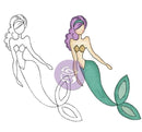 Prima Marketing SeaSallie Mermaid Julie Nutting Cling Stamp 5.75" x 8"