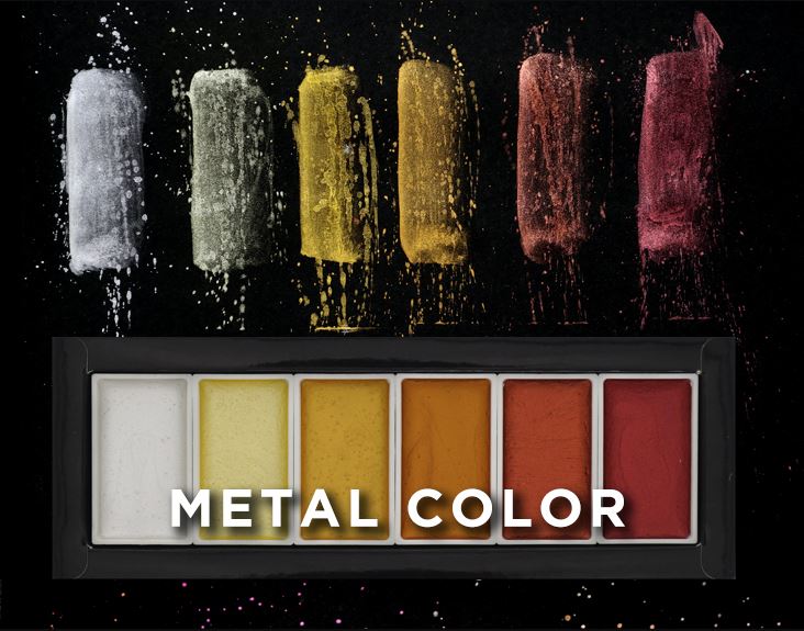 Semi-Dry Pearlescent Watercolor Set
