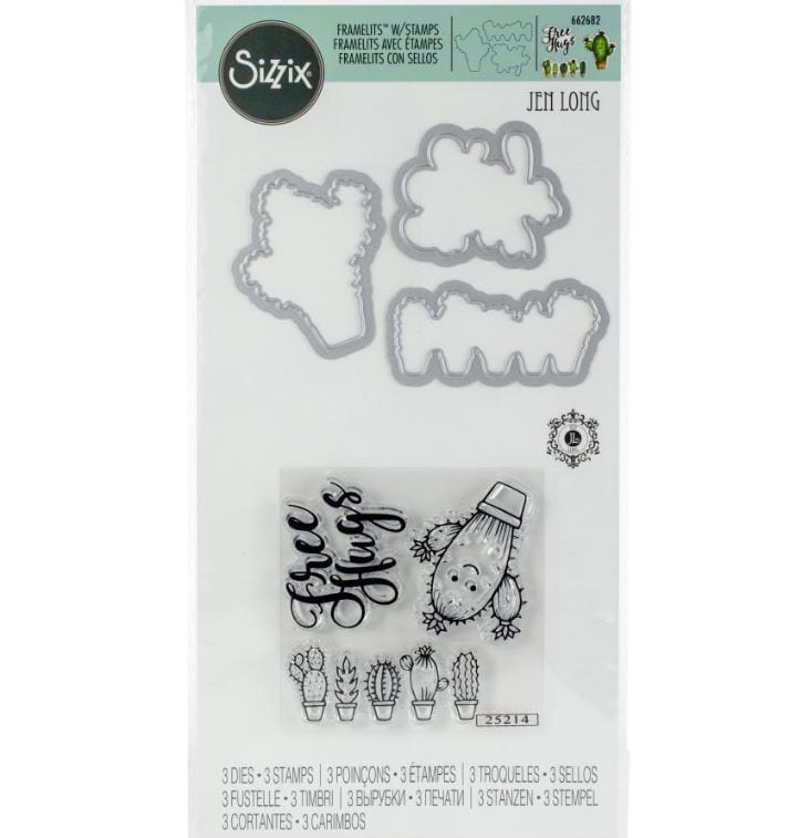 Sizzix Sending Hugs Framelits Die & Stamp Set By Jen Long