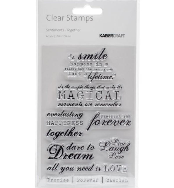 Kaisercraft Sentiments - Together Clear Stamps 6"X4"