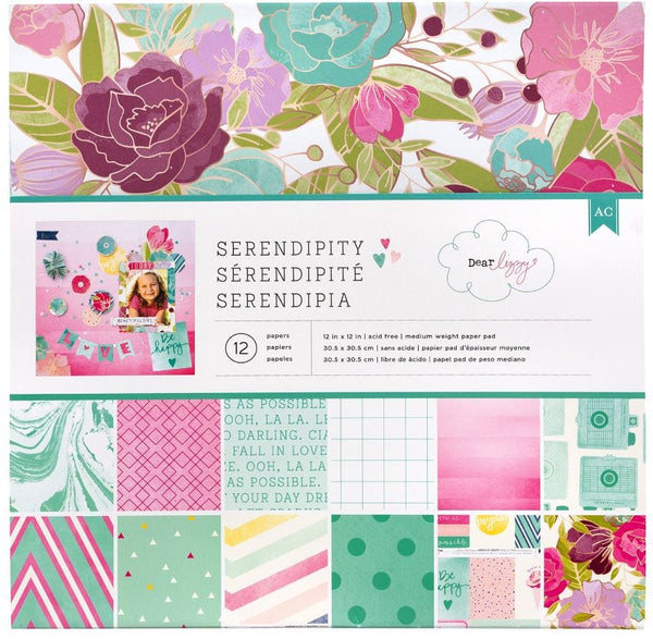 Serendipity Paper Pack  12" x 12" 12 Sheets - Dear Lizzy