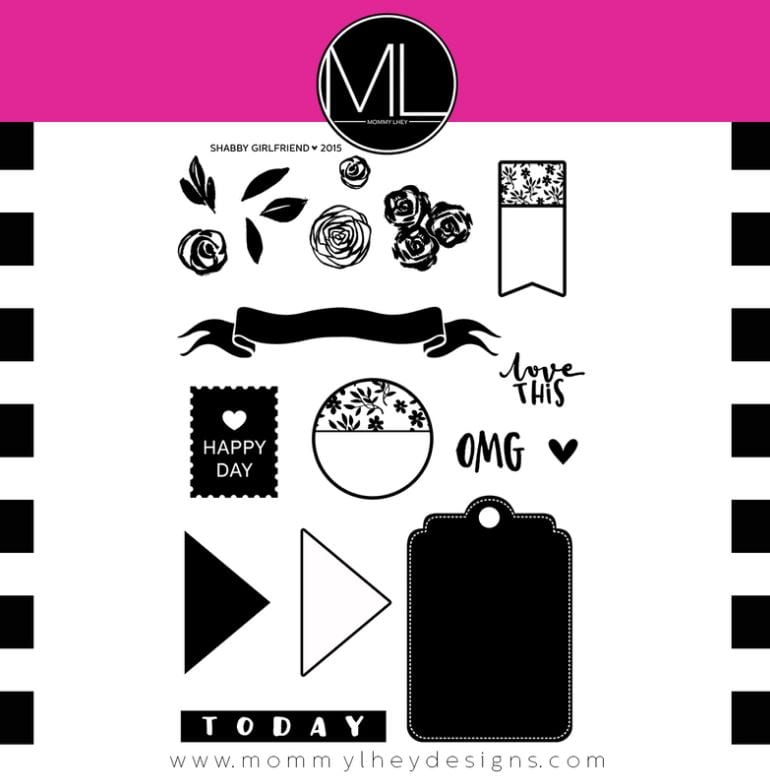 Mommy Lhey Shabby Girlfriend Planner Stamp Set Designs