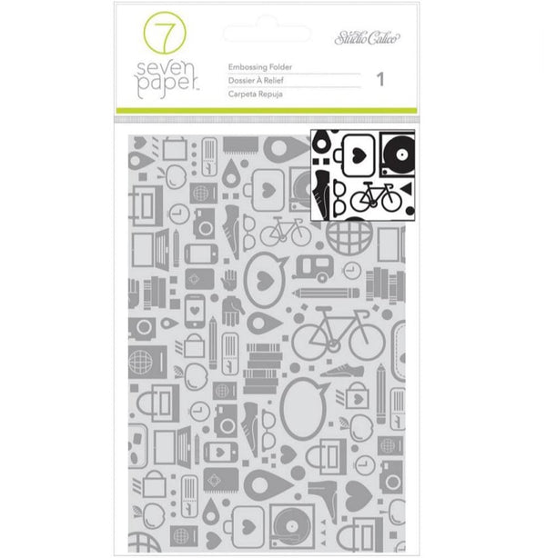 American Crafts Shapes &amp; Icons Background Seven Paper Amelia Embossing