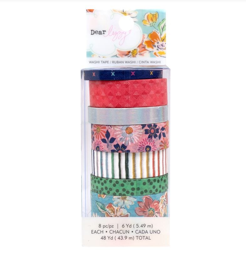 American Crafts She's Magic Dear Lizzy Washi Tape with Foil 8 Rolls