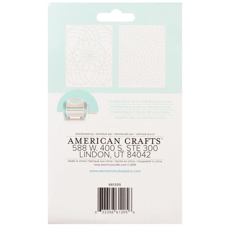 We R Memory Keepers Shimelle 2pcs Embossing Folders