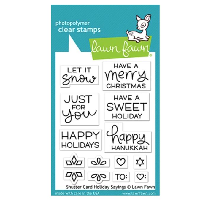 Lawn Fawn Shutter Card Holiday Sayings Clear Stamps 3