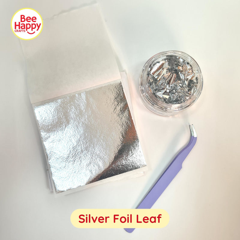 Bee Happy Metallic Foil Leaf Sheets with Jar (Foil for Wax Sealing, Resin, Slime and More)