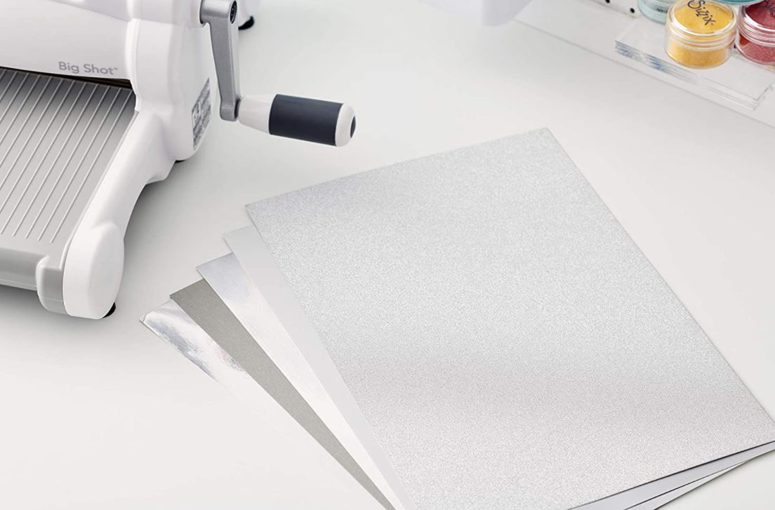 Sizzix Surfacez Silver Opulent Cardstock Pack, A4 size 50PK 250Gsm
