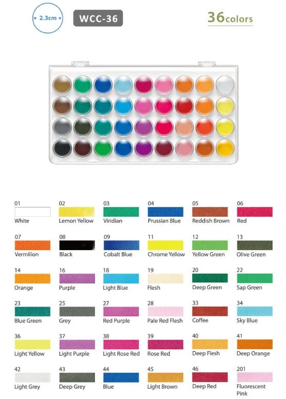 Simbalion Watercolor Cakes 36 Colors