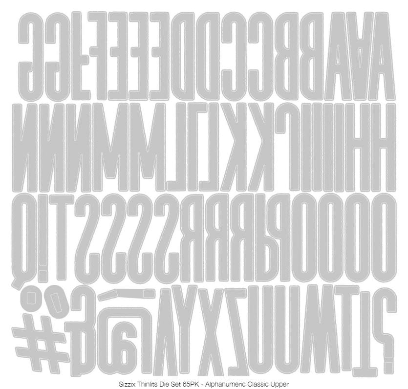 Sizzix Alphanumeric Uppercase Classic Thinlits Die 65PK by Tim Holtz