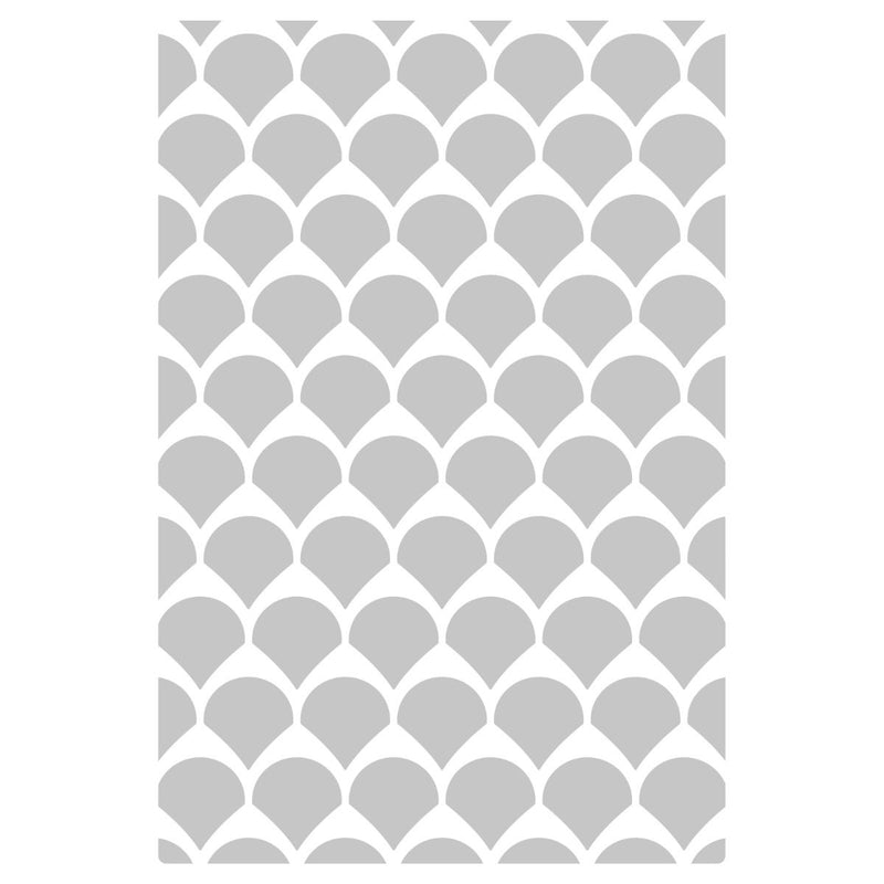 Sizzix Fan Tiles Multi-Level Textured Impressions Embossing Folder by Jennifer Ogborn