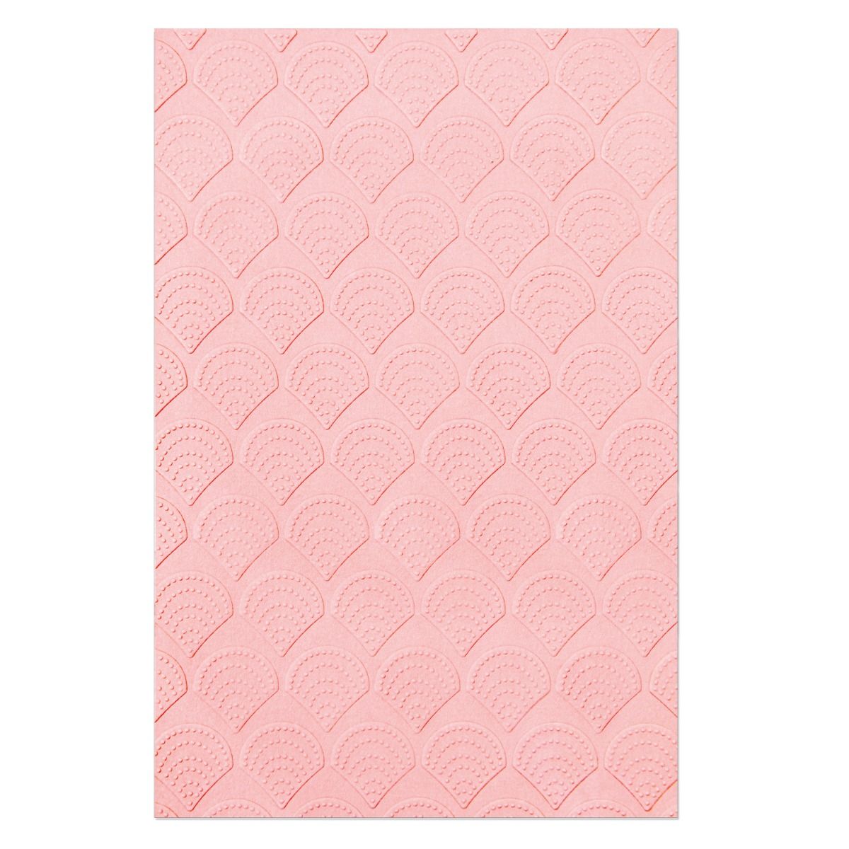 Sizzix Fan Tiles Multi-Level Textured Impressions Embossing Folder by Jennifer Ogborn