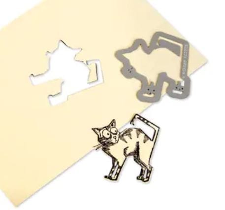 Sizzix Cat Chat Tim Holtz Alterations Stamp, Die & Texture Fade