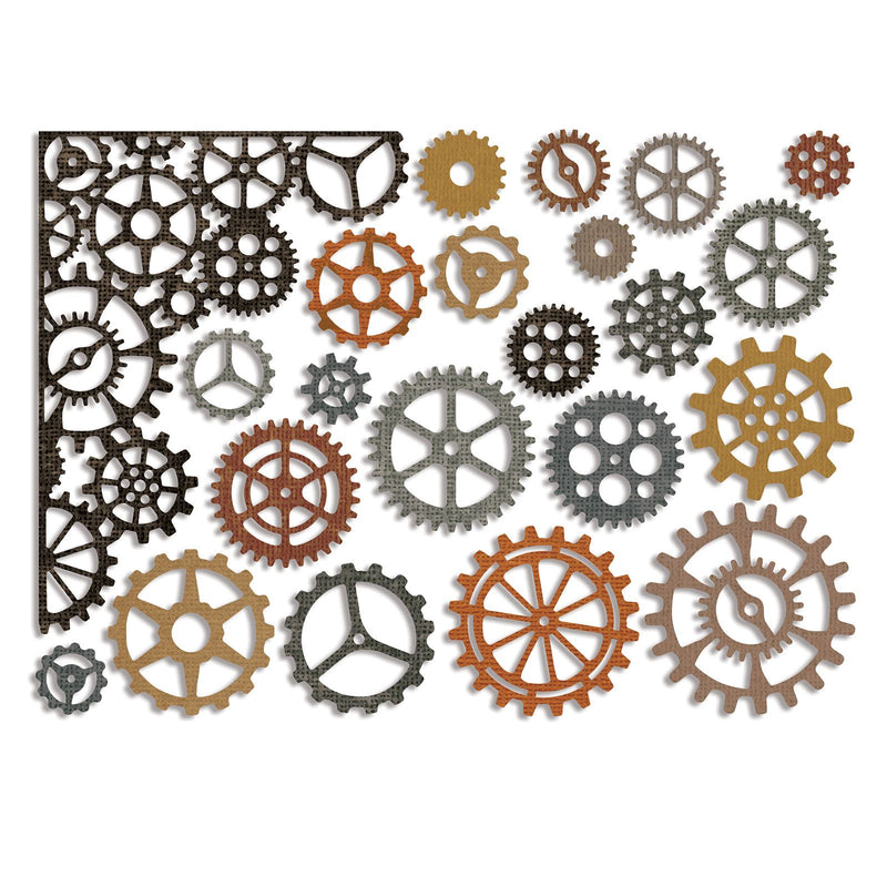 Sizzix Gearhead Thinlits Die by Tim Holtz 22Pk