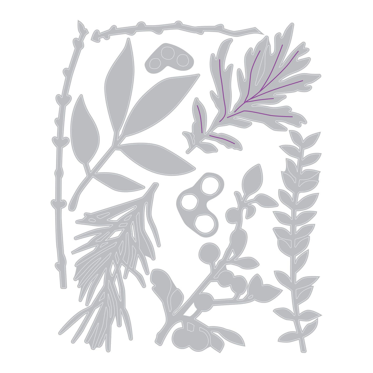 Sizzix Hidden Leaves Thinlits Die Set by Sophie Guilar 9PK