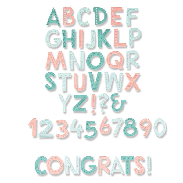 Sizzix Marked Alphabet Thinlits Die Set by Olivia Rose