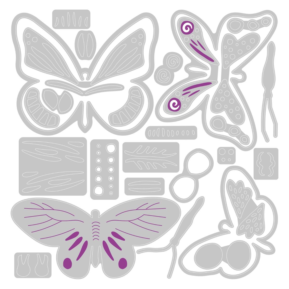 Sizzix Patterned Butterflies Thinlits Die Set 29PK by Jenna Rushforth