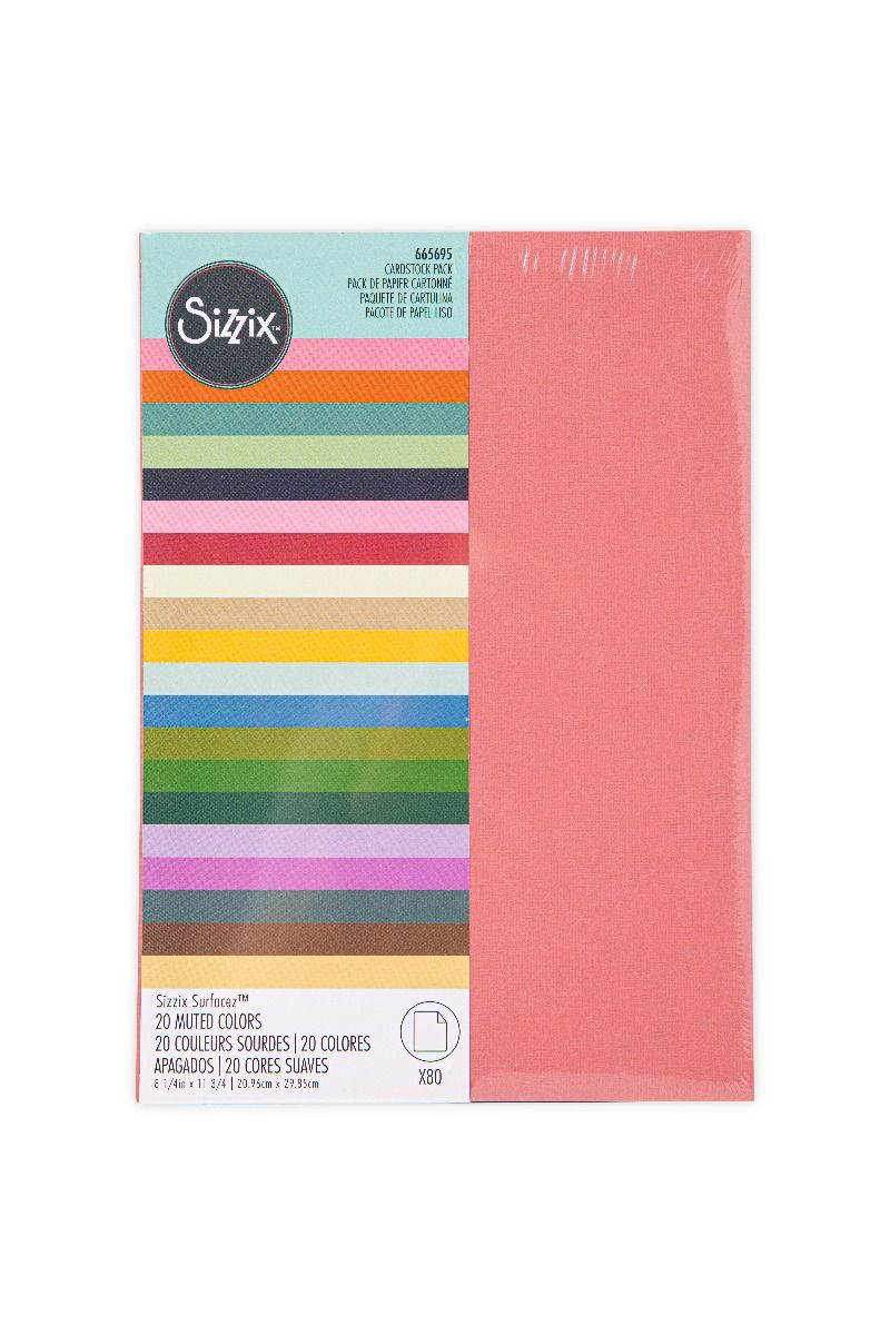 Sizzix Surfacez Muted Colors Cardstock Pack, A4 size 80PK