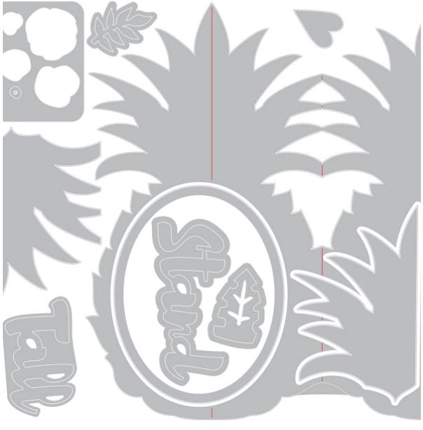 Sizzix Thinlits Dies By Jen Long-Pineapple Fold-A-Long Card