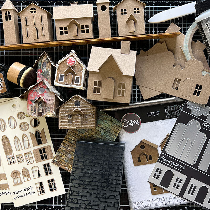 Sizzix Paper Village Collection Thinlits Die Set by Tim Holtz 87pcs