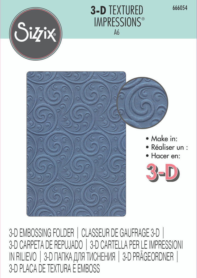 Sizzix 3-D Textured Impressions Embossing Folder - Ornamental Spiral